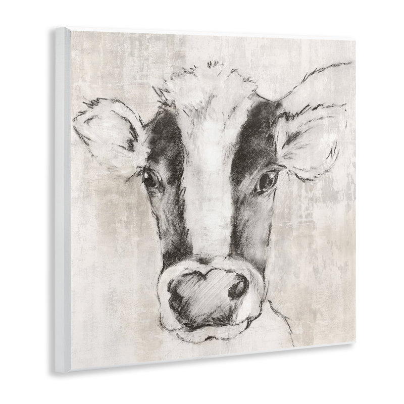  Vache, croquis, impression sur plaque par Eli Jones