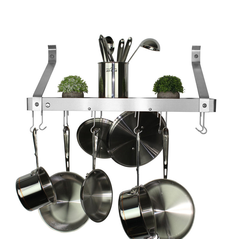 Handcrafted Gourmet Stainless Steel Wall Mounted Pot Rack