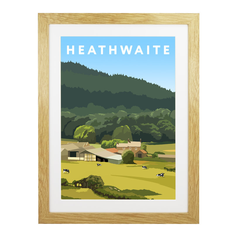 Heathwaite by Richard O'Neil - Print, Oak Wood Frame, 54 cm H x 44 cm W x 2.2 cm D