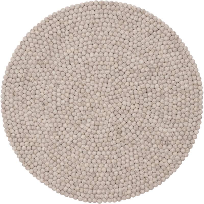 Béla Solid Colour Wool Hand Woven Area Rug, Round 70cm