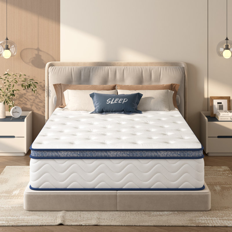Matelas hybride, ressorts ensachés individuellement, fermeté moyenne, Très grand lit, 10"