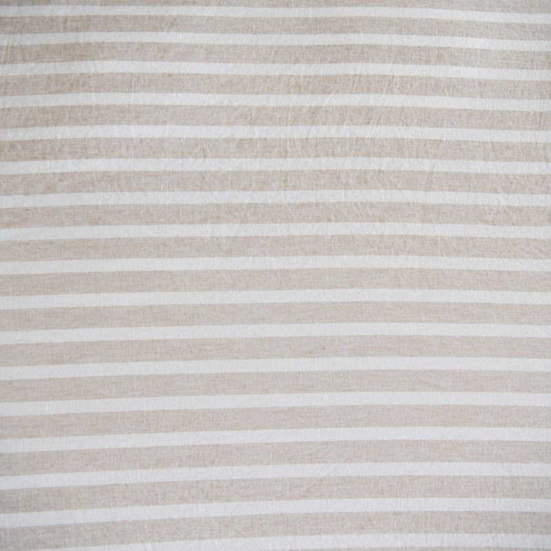 100% French Linen Duvet Cover, Twin Duvet Cover, Putty/Cream Stripe