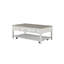 Table basse Surfside grand format avec roulettes, 3 tiroirs et tablette ouverte