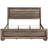 Eastern King Washed Taupe Panel Bed With Stylish Slatted Design, Soft Neutral Tone For Bedroom Decor, Structured Headboard And Offering Rustic Sturdiness Modern Elegance, Good Ventilation Slats,