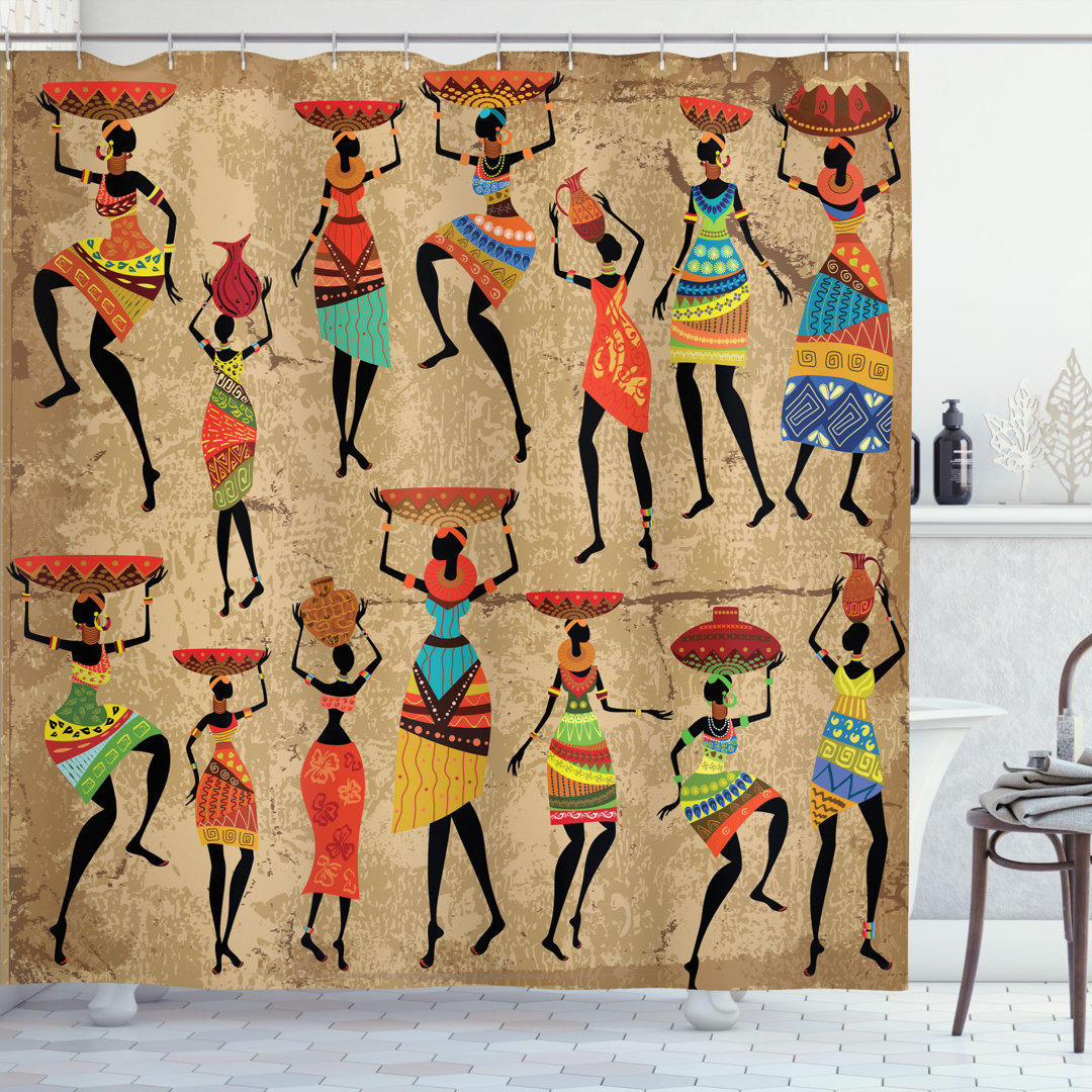 African Shower Curtain Set + Hooks East Urban Home 