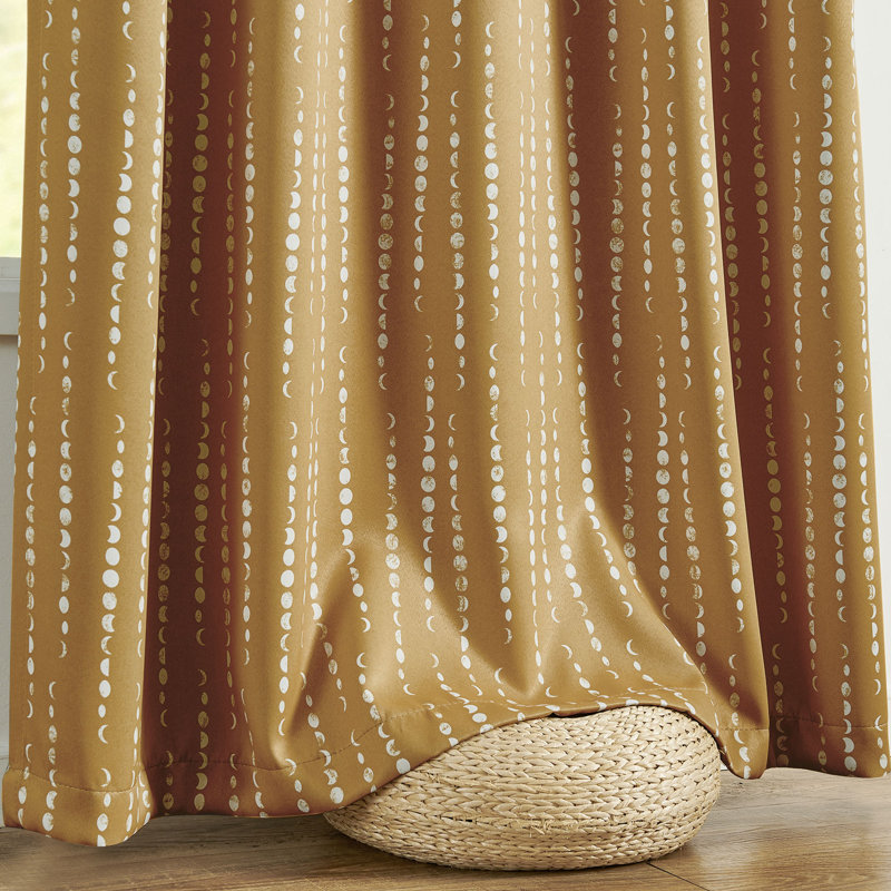 Gudinas Polyester Blackout Curtain Panel, Yellow, 52" W x 63" L
