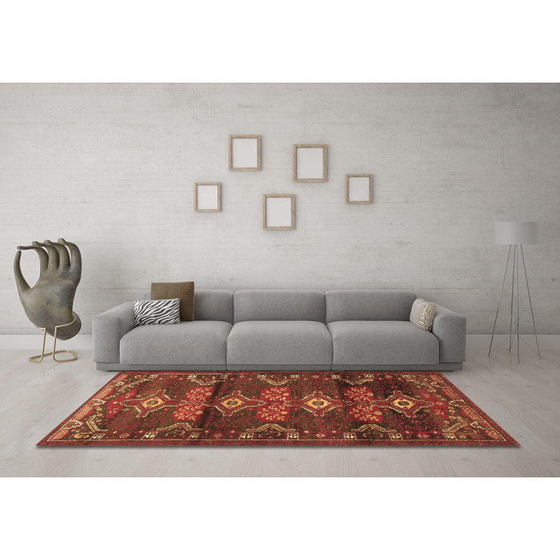 Washable Southwestern Indoor Rug, Square 7'