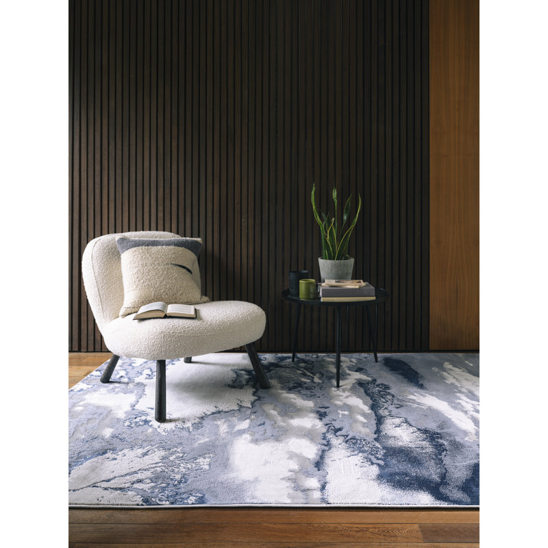 Aurora AU02 Cloud Metallic Area Rug, Rectangle 120 x 170 cm, Blue