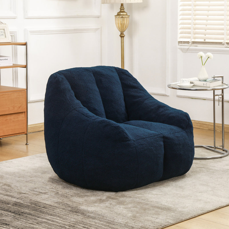 Fauteuil à billes avec rembourrage, Ourson bleu foncé