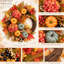 Couronne d'automne de 45 cm (18 pouces) avec citrouille et hortensias, idéale pour la porte d'entrée et la décoration de Thanksgiving.