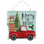 Décoration de porte double face Thankful & Blessed Fall Truck / Christmas Truck