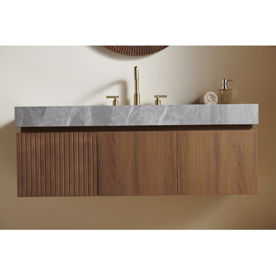 Muri 48" Wall-Mounted Bathroom Vanity with Sintered Stone Countertop & Undermount Ceramic Basin