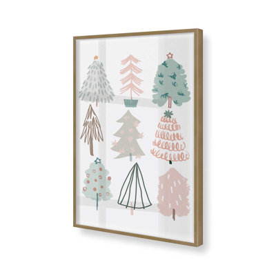 Playful Christmas Trees I Print in a Frame