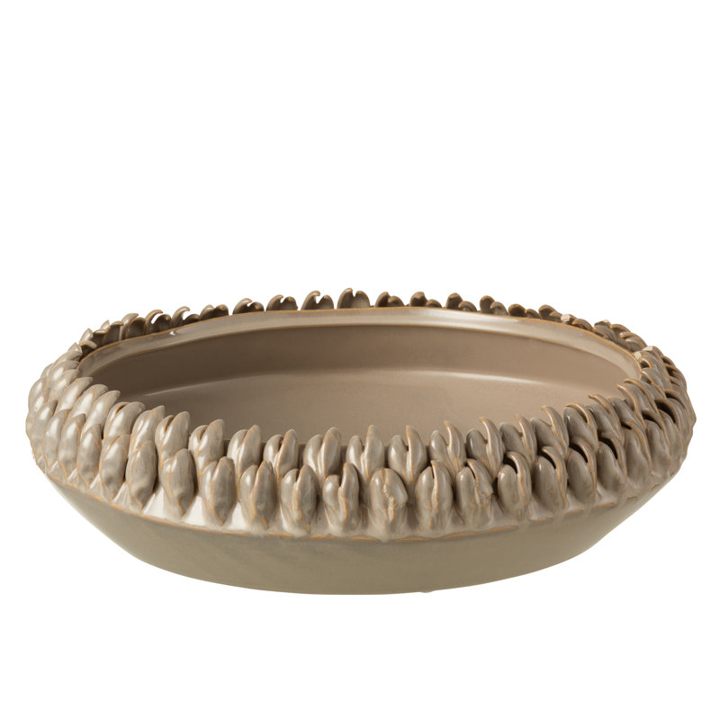 Dejesus Ceramic Decorative Plate 1, 9cm H x 37cm W x 37cm D, Grey