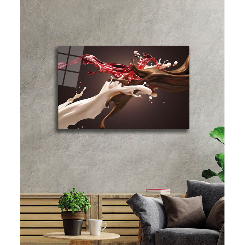 Élégante peinture décorative en verre trempé 18,1 po x 28,3 po | 100% verre trempé, épaisseur: 0,16 pouce | Superbe œuvre d'art pour la décoration intérieure, le salon et les espaces de bureau, durable et facile à nettoyer