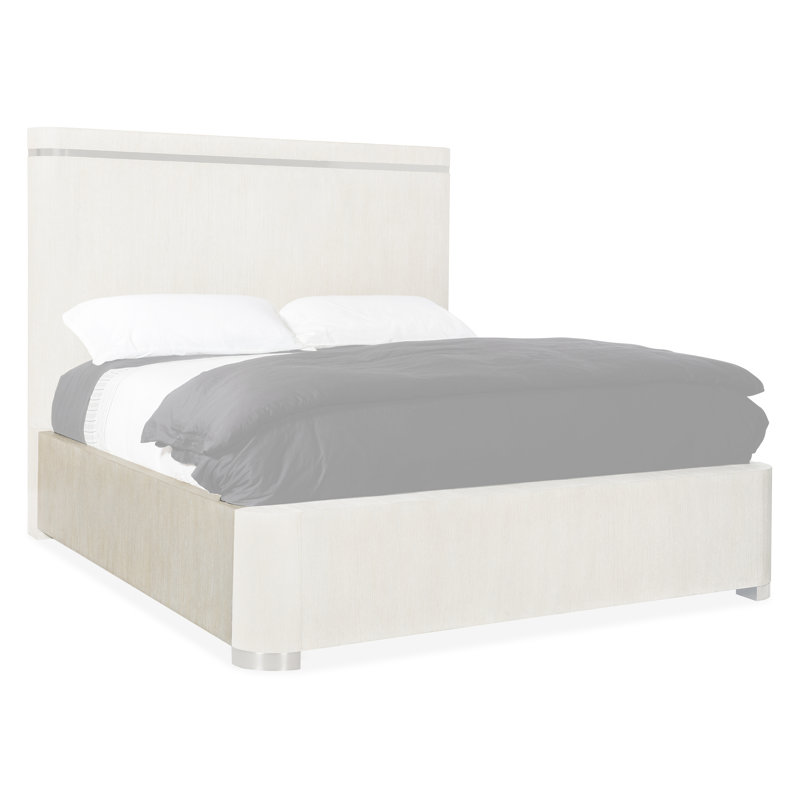Light Wood Diamond Queen Panel Bed with Upholstered Headboard