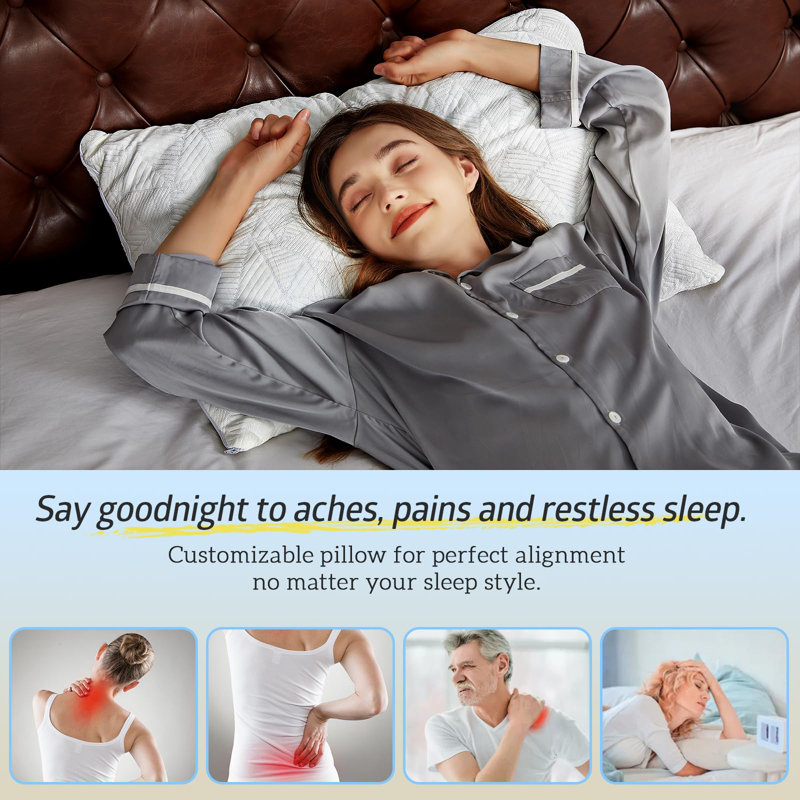 Cooling Shredded Memory Foam Pillow With Rayon From  Cover (Set Of 2), Queen