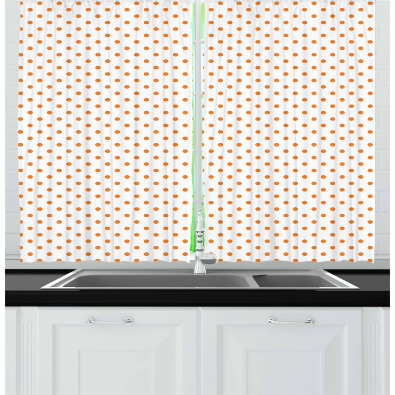 Polka Dots Pointed Kitchen Curtain
