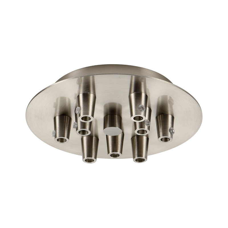 Pavillon multi-port 9 lumières Belchertown, Nickel satiné