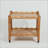 2-Tier Solid Rubberwood Rolling Side Table with Lockable Wheels and Removable Tray