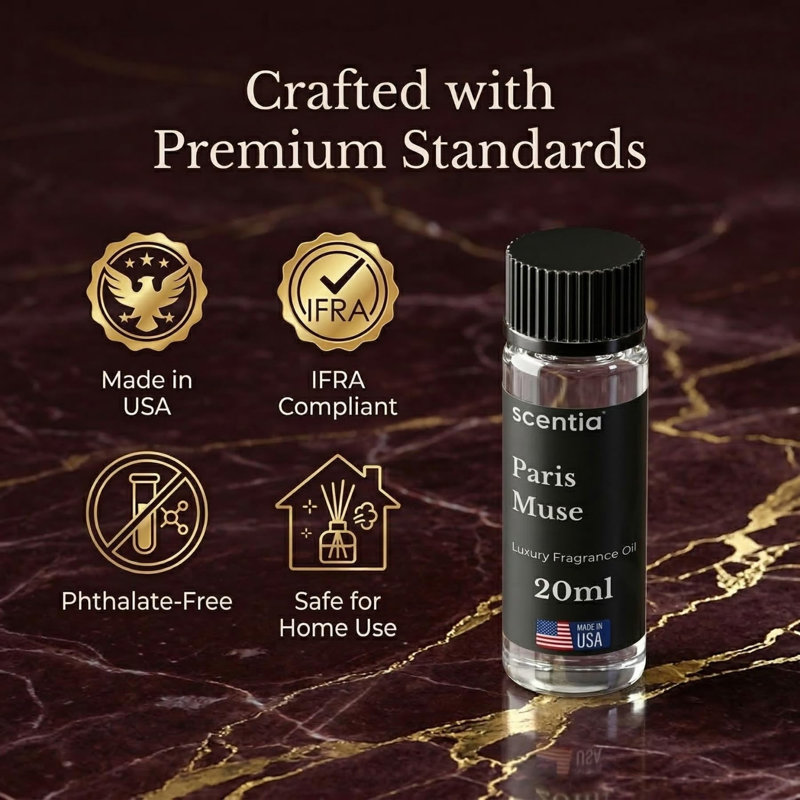 Collection Luxury Signature - Huile pour diffuseur de parfum 50 ml, 0,64 oz liq., 6" H x 4" W x 4" D, Minuit à Paris