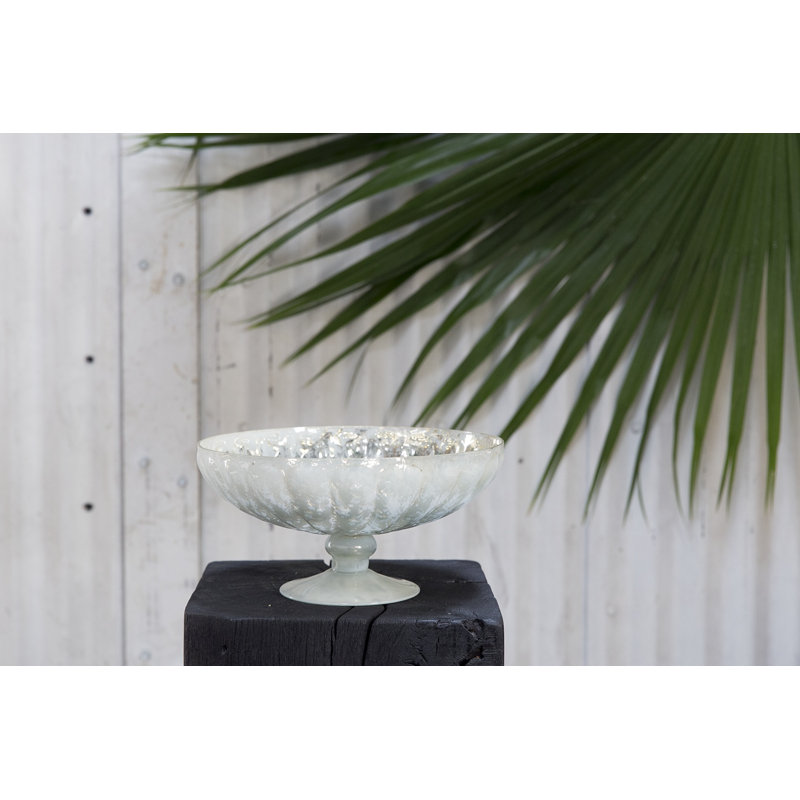 Vase de table en verre fait à la main, H 4,75 po x l 9,75 po x P 9,75 po