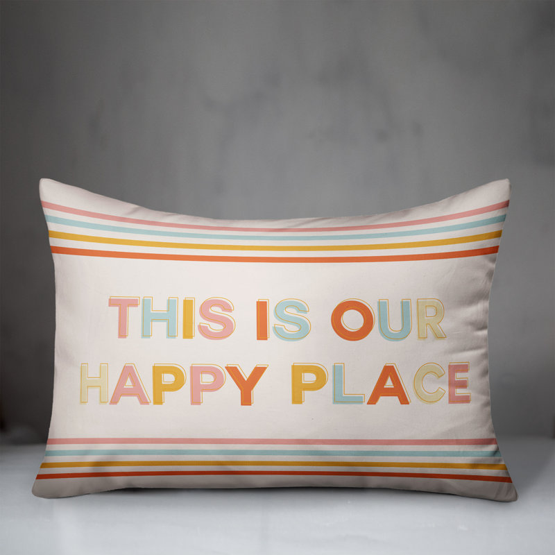  Housse et insert d'oreiller rectangulaire Happy