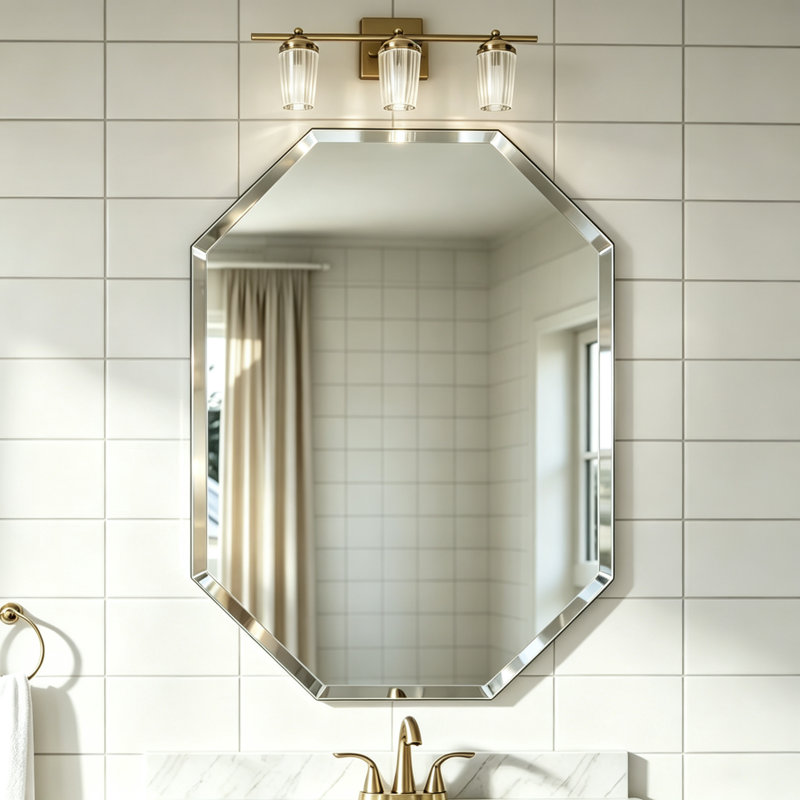 Frameless Beveled Bathroom Vanity Mirror