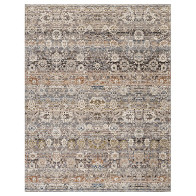 Erased Elegance Harvest Stripe Power-Loomed Area Rug