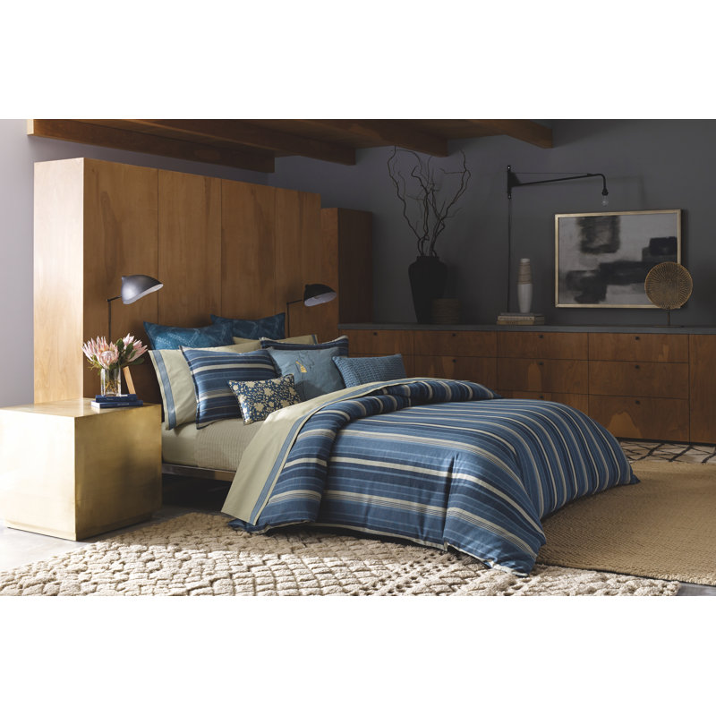 Ensemble de draps en percale 100% coton 300 rayures, Très grand