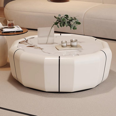Light luxury cream-style rock plate coffee table