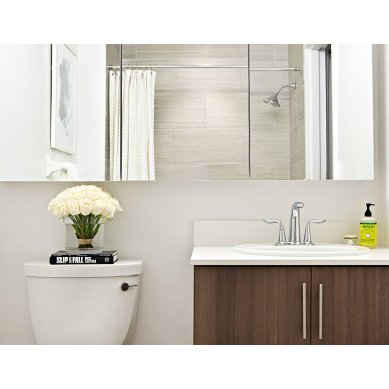 Deandre Tri-View Medicine Cabinet, 36" H x 48" W, Flat Polished Edge