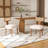 3-Piece Dining Set Mid-Century Modern Wooden Table & Upholstered Chair Set For Home, Kitchen, Dining Room-1488406501-1488406507