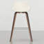 De 2 tabourets de hauteur de comptoir / de bar - Assise rembourrée crème avec repose-pieds brun, repose-pieds, repose-pieds, pieds, style Mid-Century moderne, assemblage