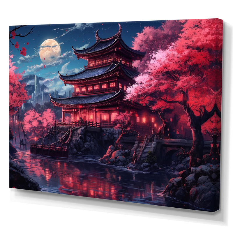 Japon, terre du Samouraï I sur toile, H 30 po x l 40 po x P 1,5 po, Toile tendue