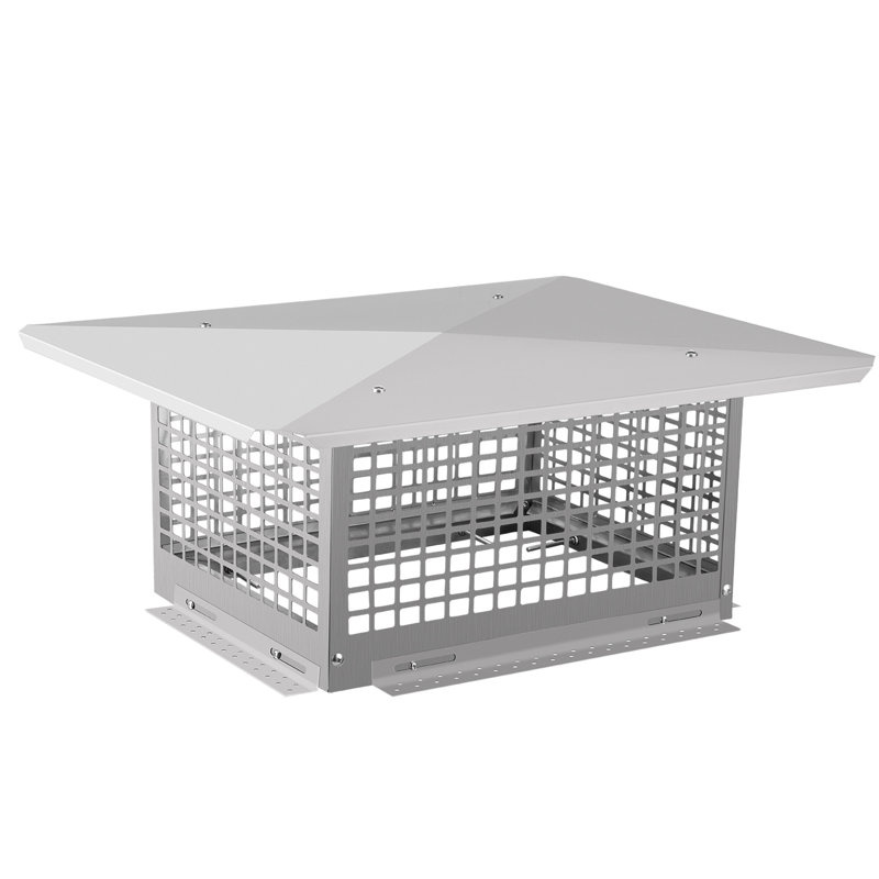 Couvre-cheminée 13 po x 13 po en acier inoxydable 304, H 9,8 po x l 15,7 po x P 24,8 po