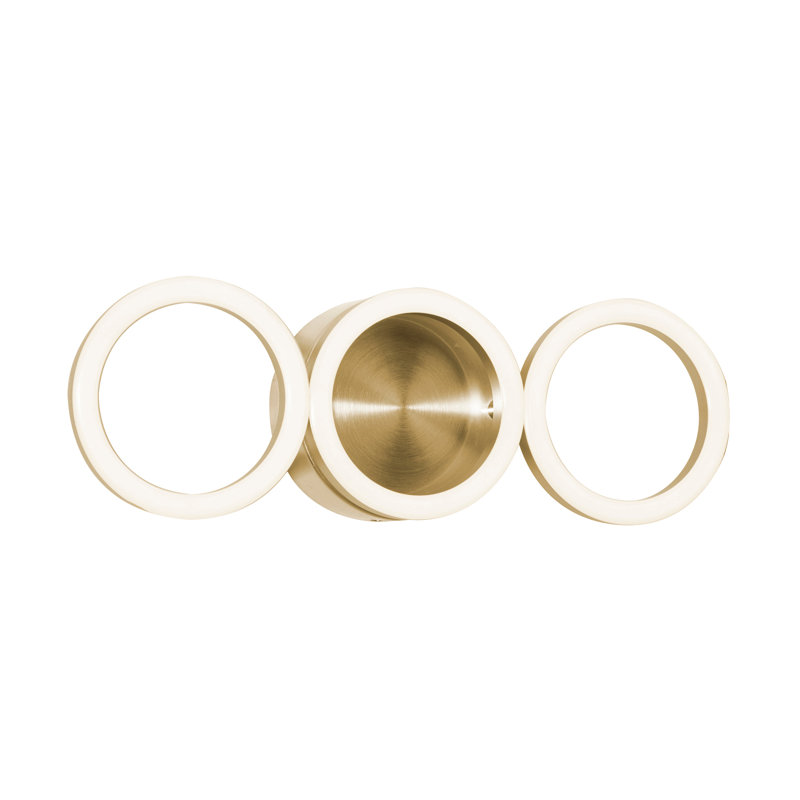 Steel LED Flush Mounted Sconce, Satin Brass