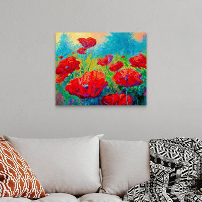 Field Of Red Poppies Marion Rose - Wrapped Canvas Print
