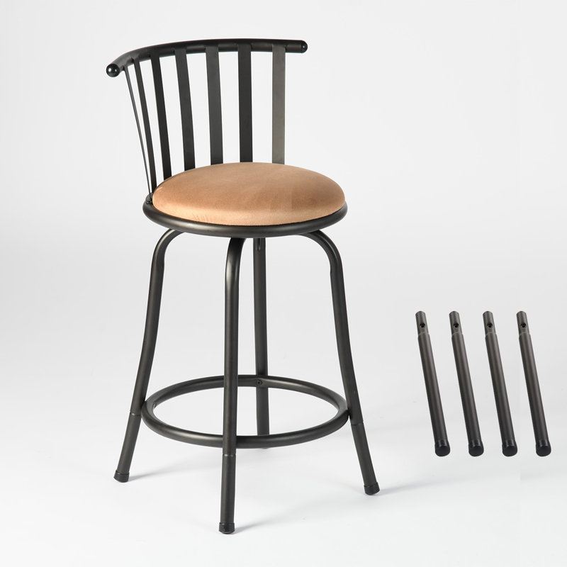Klyne Swivel Upholstered Counter Stool with Both 24"/29" Legs Shipped for Height Adjustable, 1