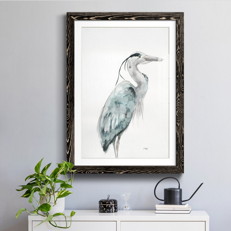 Heron I - reproduction de cadre photo sur papier, H 37,5 po x l 27,5 po x P 1,5 po, Noir