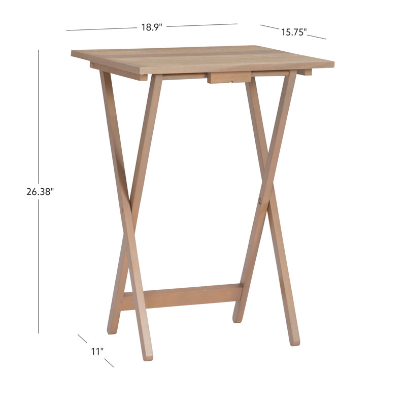 Ensemble de quatre tables-cabaret en acacia avec support Hadley
