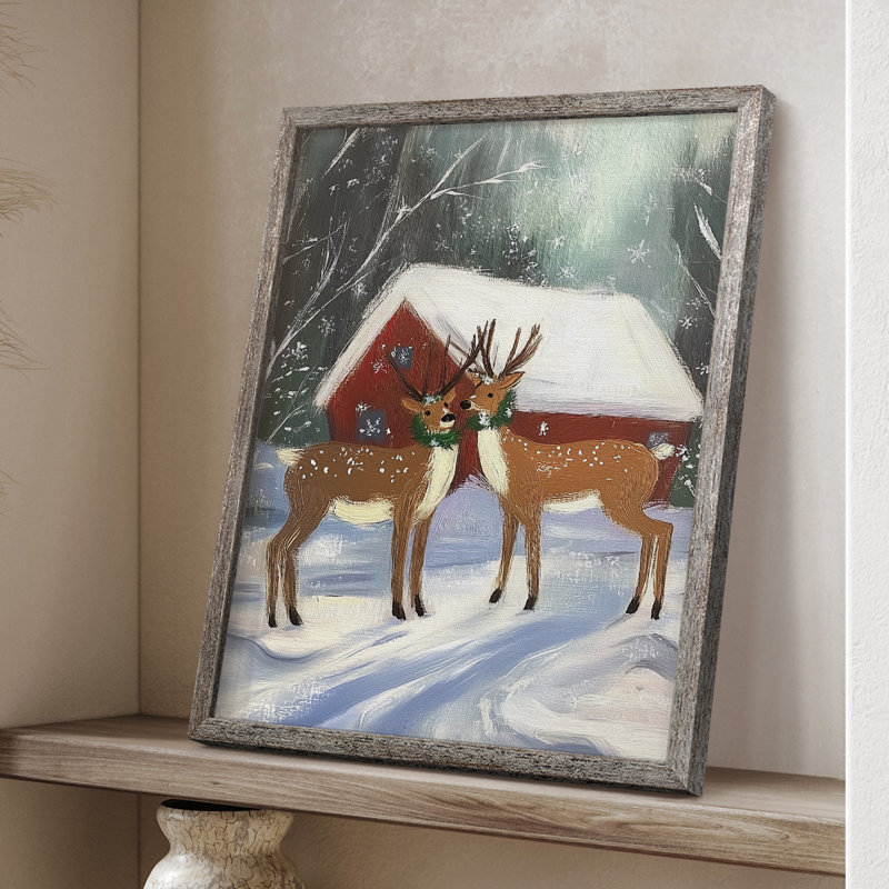 «Christmas Holiday Art CDLxxii», reproduction d'art encadrée - bois massif, H 11 po x l 9 po