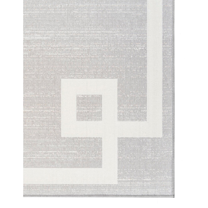 Tapis contemporain gris Aimeeleigh, Tapis de couloir 2 pi 7 po x 8 pi