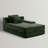 Oversized Modular Flannel Double Chaise Lounge Chair with 4 Pillows, Pure Foam Filled, No Assembly Required, Green-118698504