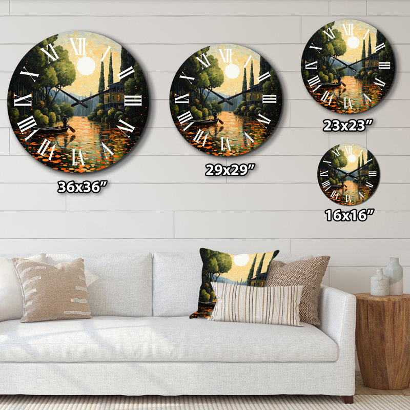 Horloge murale Port Harbor Escape Pointillism I - Paysages, Moyenne