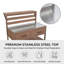 Îlot de cuisine extérieur 62 po avec plateau en acier inoxydable, table de préparation pour barbecue avec 2 tiroirs et tablette de rangement, brun-125764155