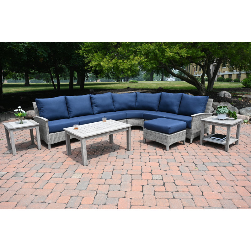 Shelburne 40" Outdoor Weathered Teak Rectangle Coffee Table