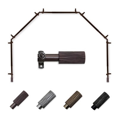 Hazelle Adjustable 0.81" Bay Window Single Curtain Rod