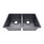 Évier de cuisine double cuve encastré Sinber 32 po x 19 po, acier inoxydable T304 de calibre 18, fini noir