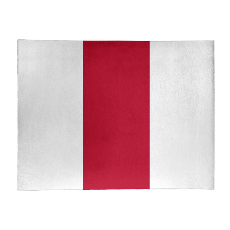 Tapis blanc rayé/rouge Los Angeles, Rectangle 9 pi x 12 pi